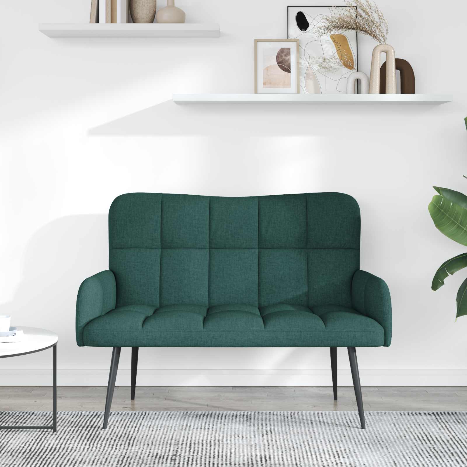 Sofa za dvije osobe Tamnozelena 115 x 61 x 87 cm Tkanina