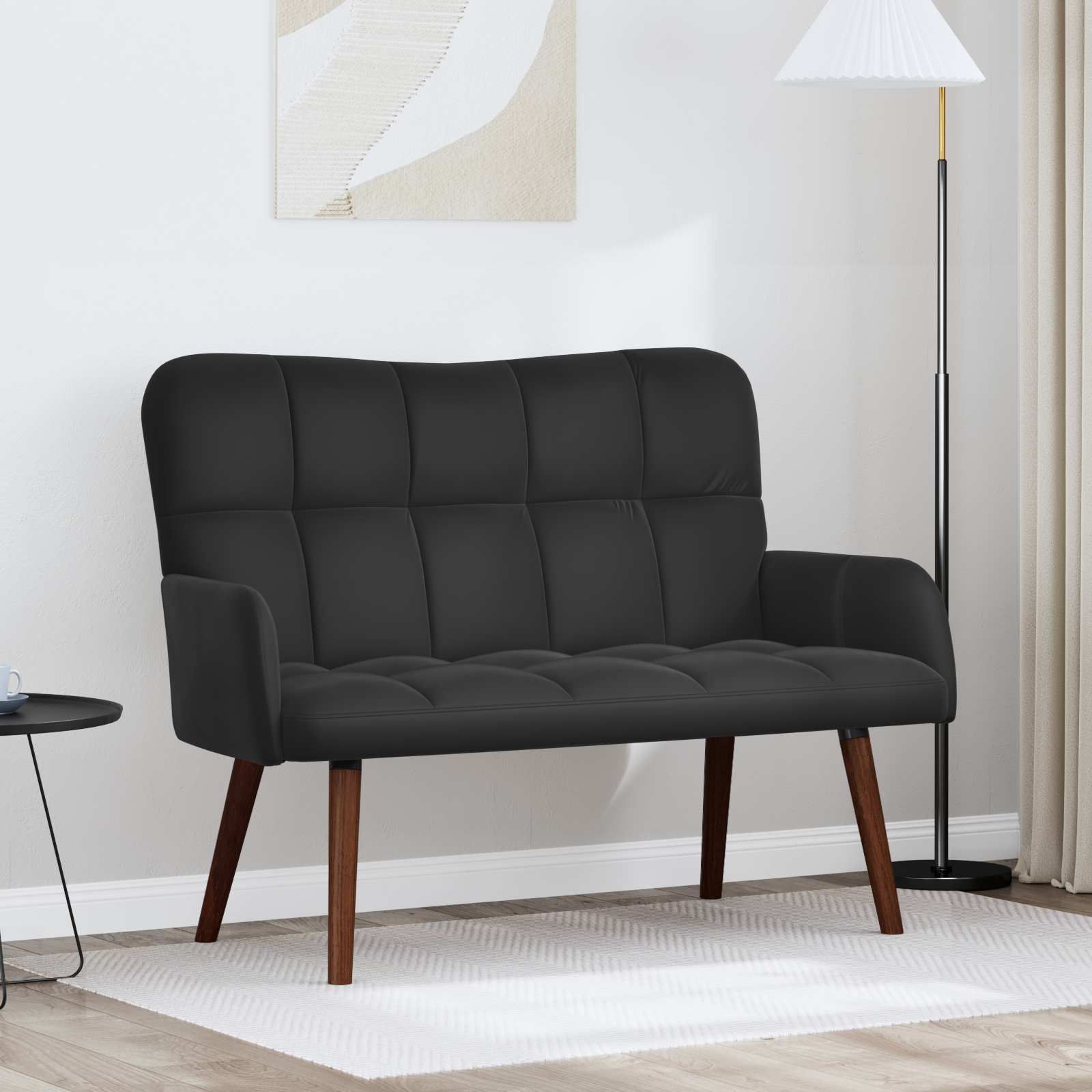 Sofa za dvije osobe Crna 115 x 61 x 87 cm Baršun