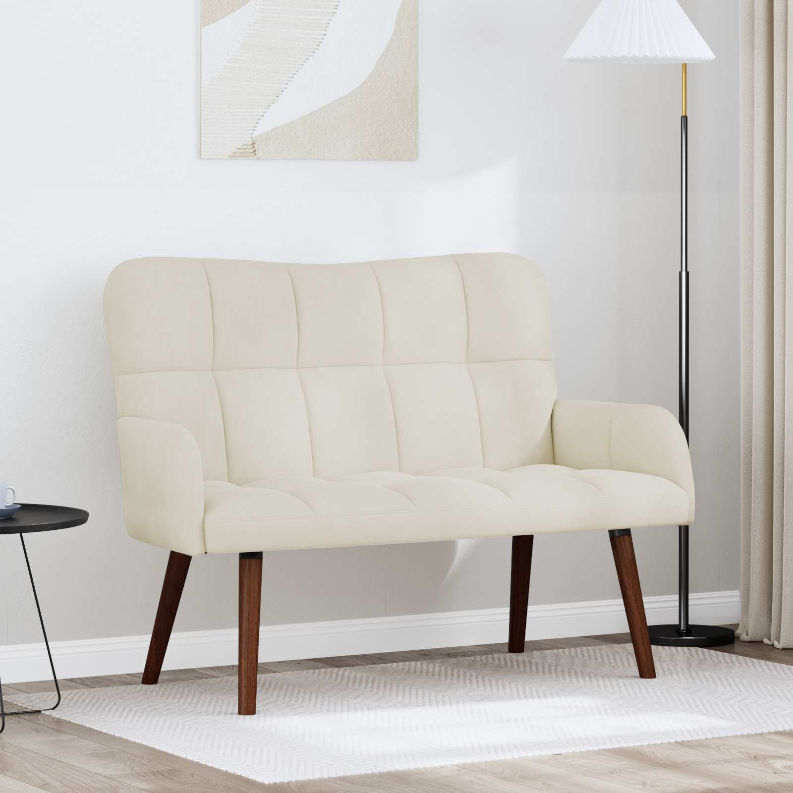 Sofa za dvije osobe Krem 115 x 61 x 87 cm Baršun