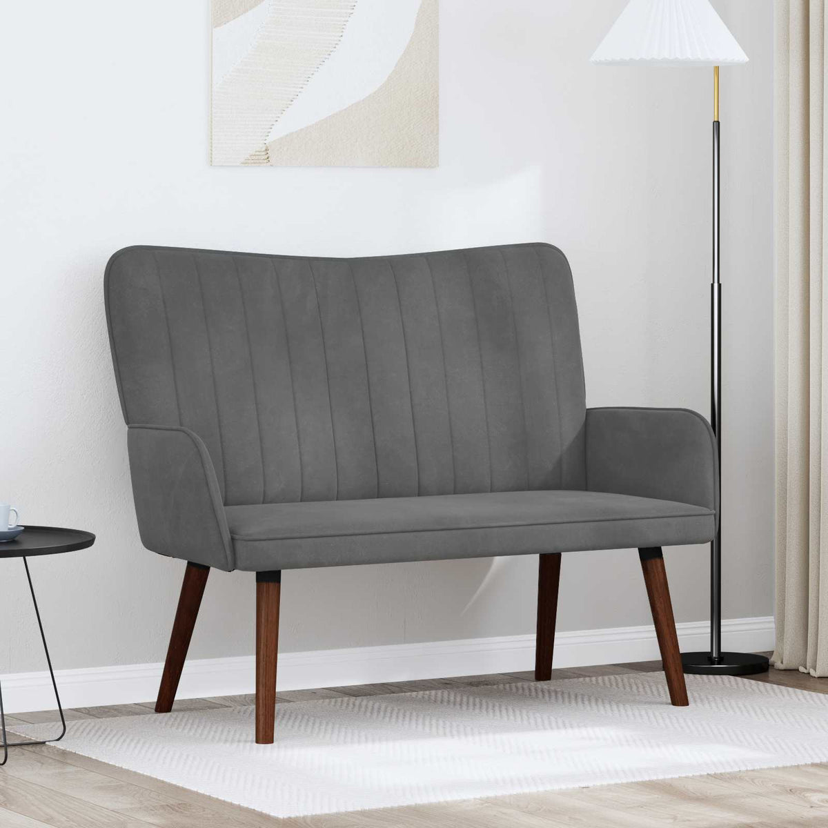 Sofa za dvije osobe Tamnosiva 115 x 61 x 87 cm Baršun