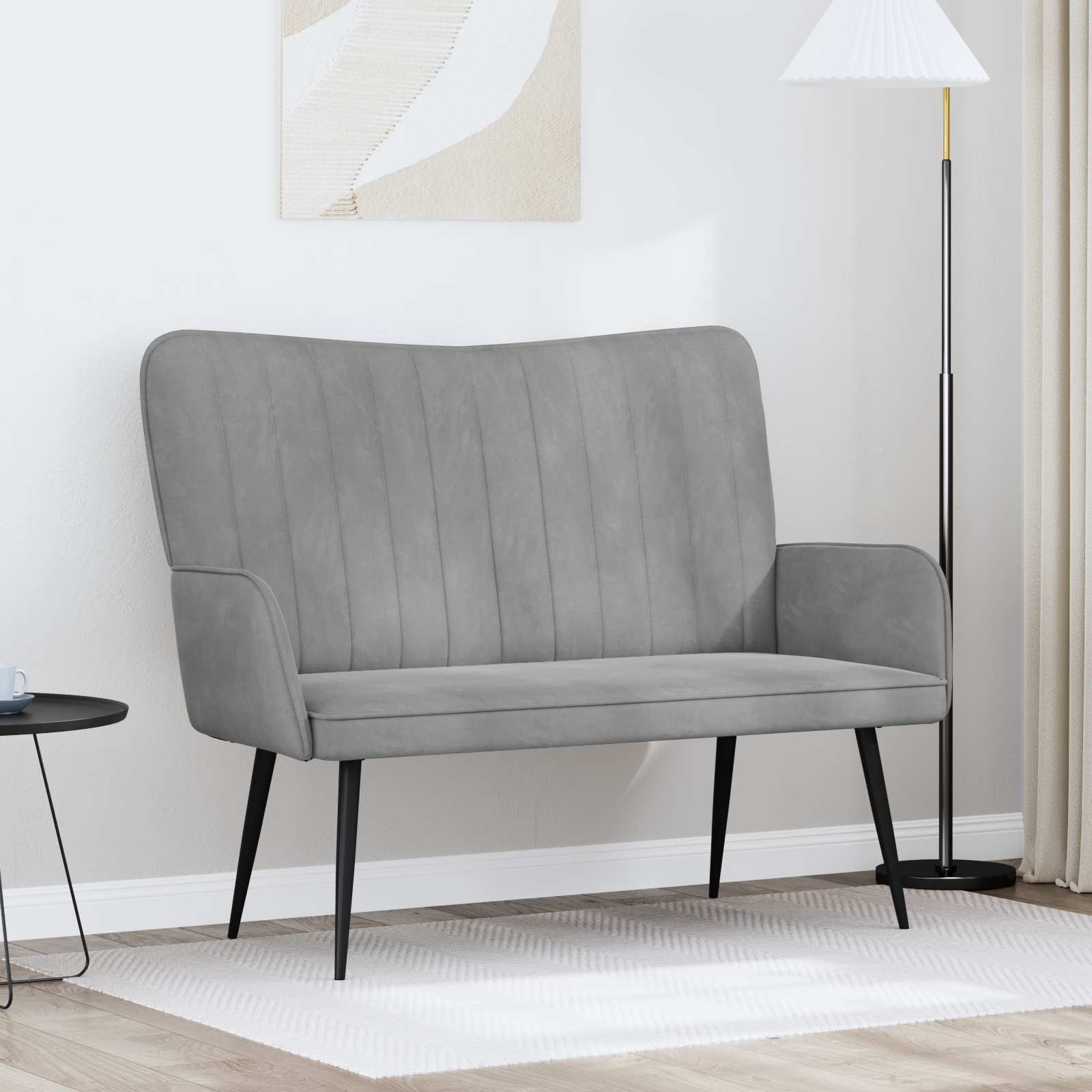 Sofa za dvije osobe Svjetlosiva 115 x 61 x 87 cm Baršun