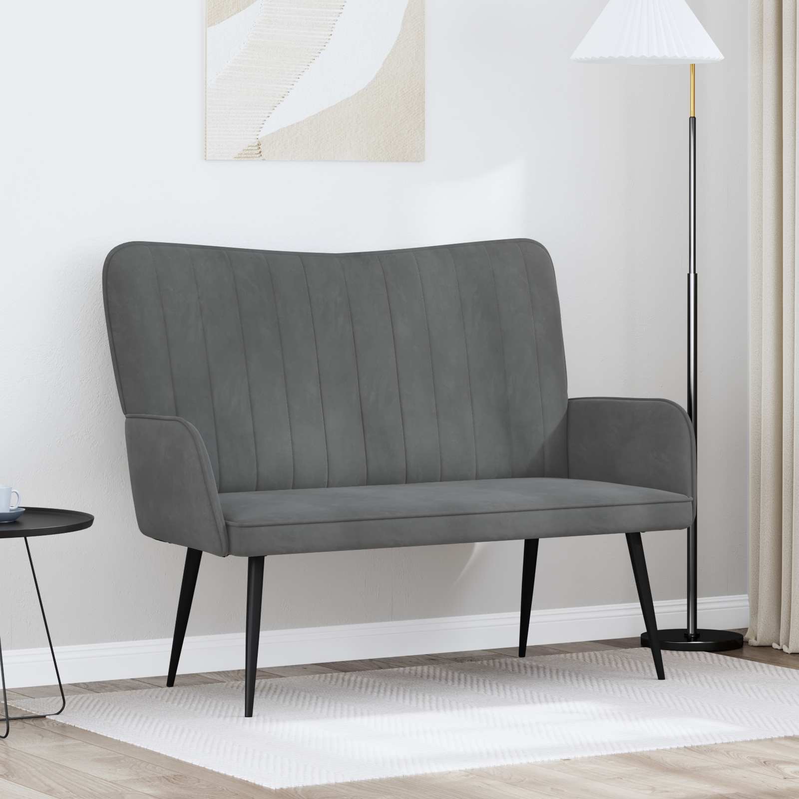 Kauč za dvoje Tamno siva 115 x 61 x 87 cm Baršun