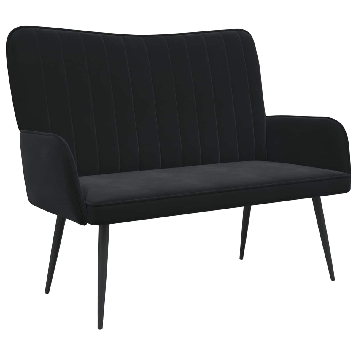Sofa za dvije osobe Crna 115 x 61 x 87 cm Baršun
