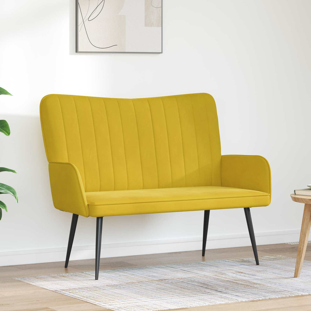 Sofa za dvije osobe Žuta 115 x 61 x 87 cm Baršun