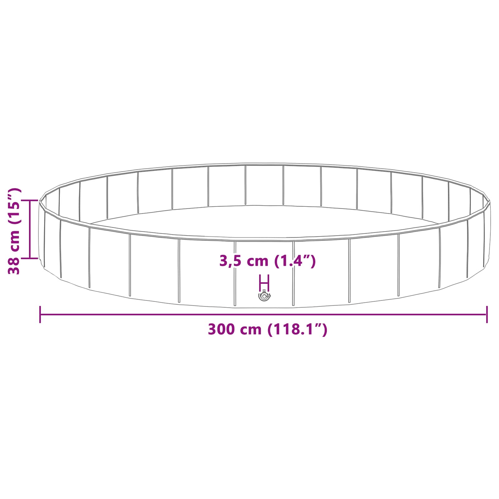 Bazen za djecu Crvena Ø300 x 38 cm
