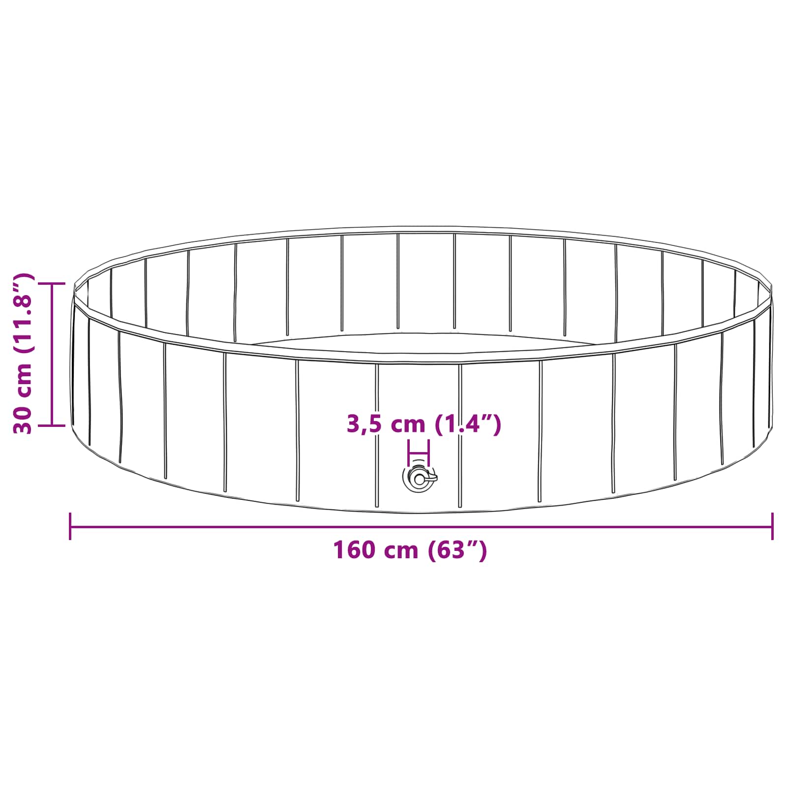 Bazen za djecu Plava Ø 160 x 30 cm