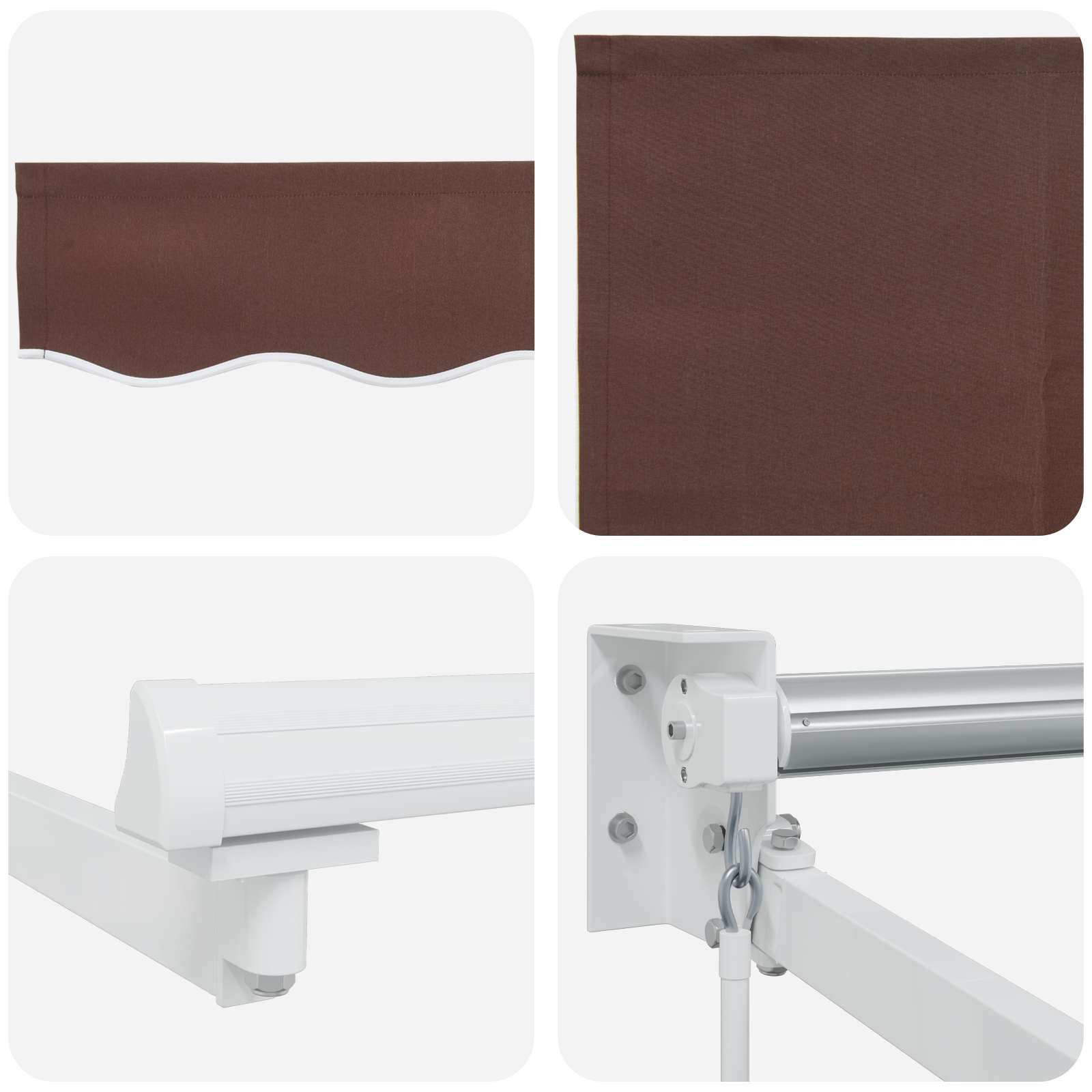 Povlačivi tende Smeđa 3,5 x 2 m 100% Poliester i Aluminij