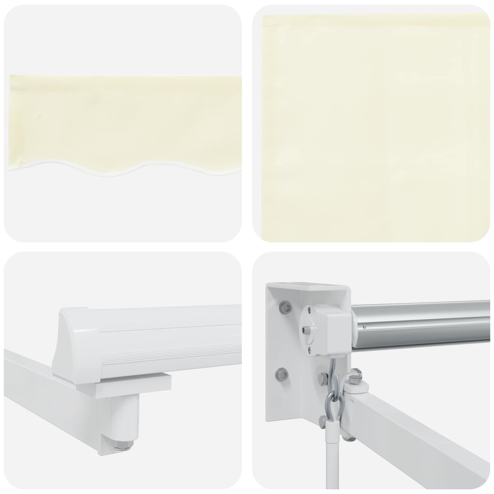 Povlačivi tende Krem 4 x 2 m 100% Poliester i Aluminij