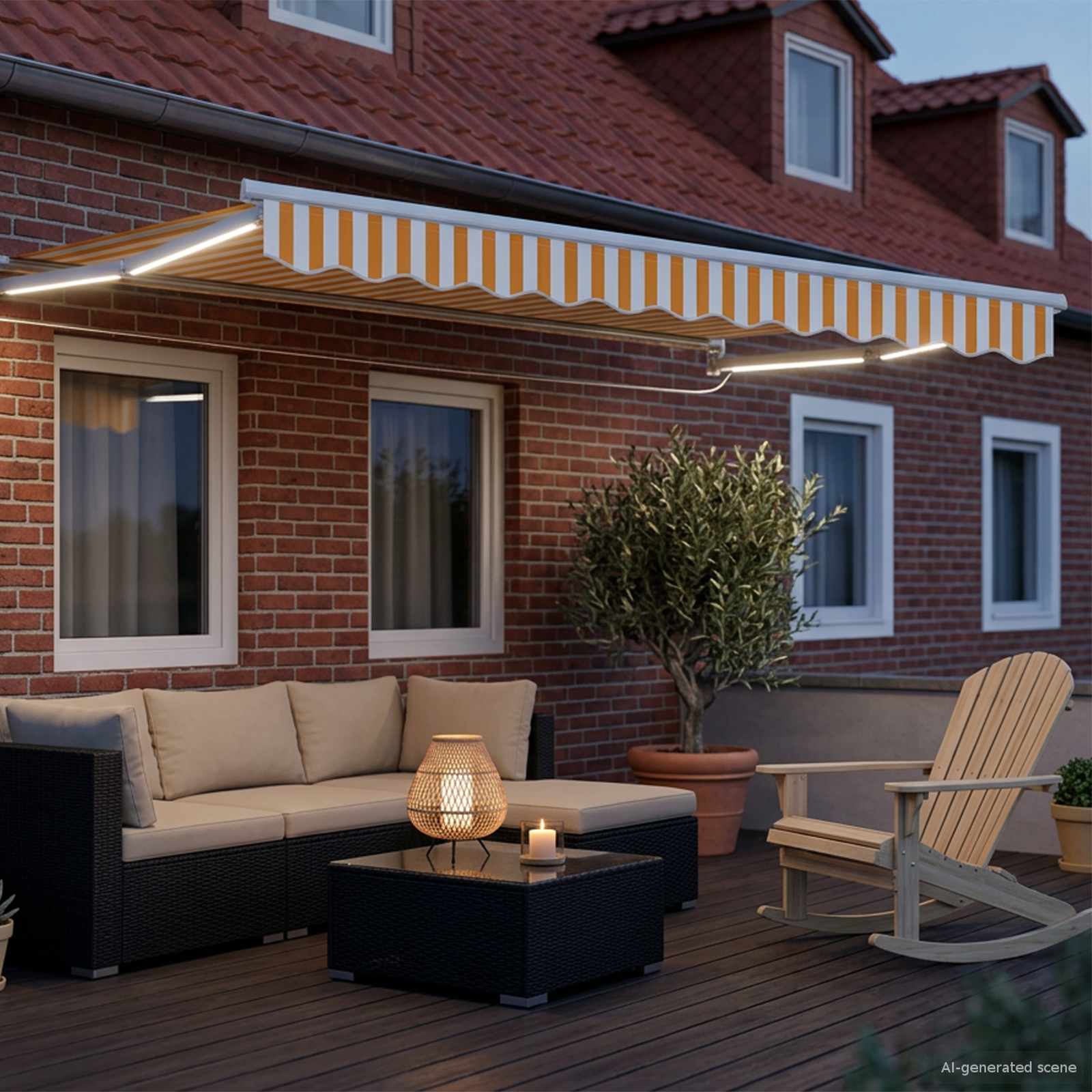 Ručna zlačivna tenda s LED diodama 3,5 x 2,5 m