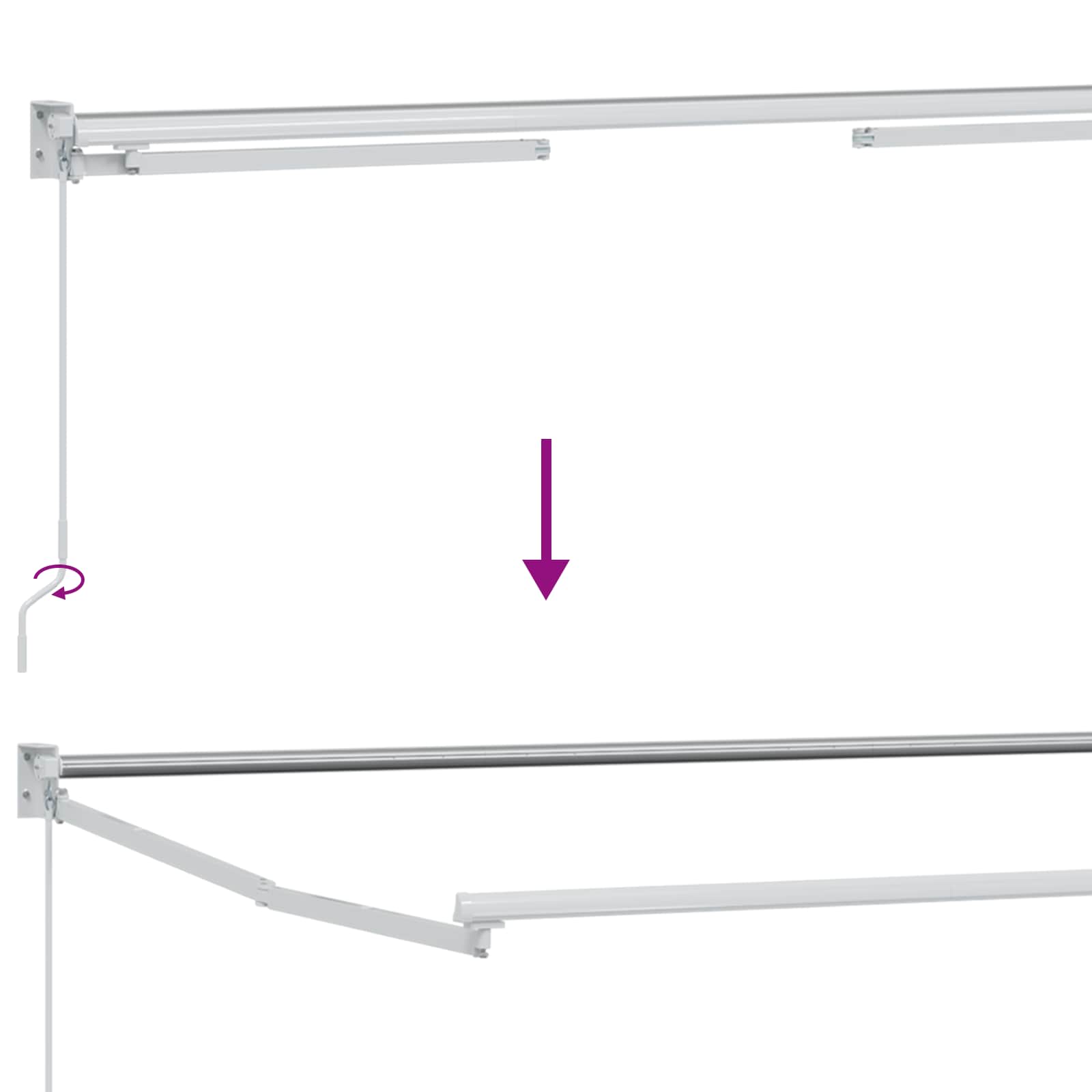 Ručna zlačivna tenda s LED diodama 5 x 3 m