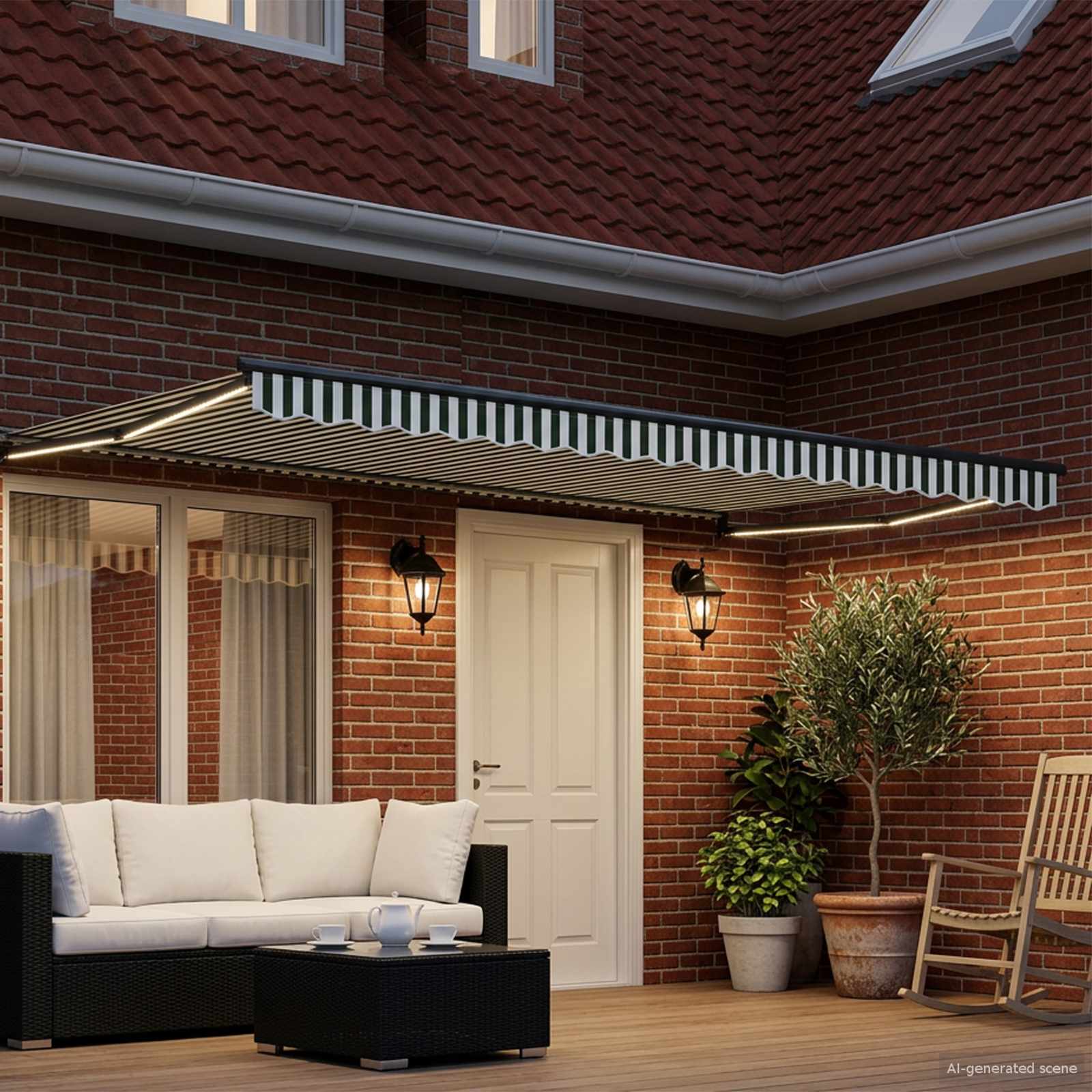 Ručna zlačivna tenda s LED diodama 4 × 3 m
