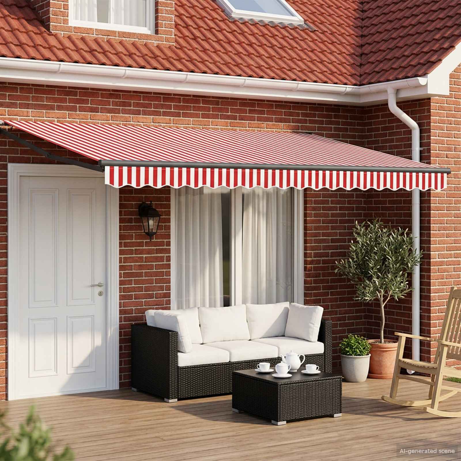 Ručna zlačivna tenda s LED diodama 4,5 × 3 m