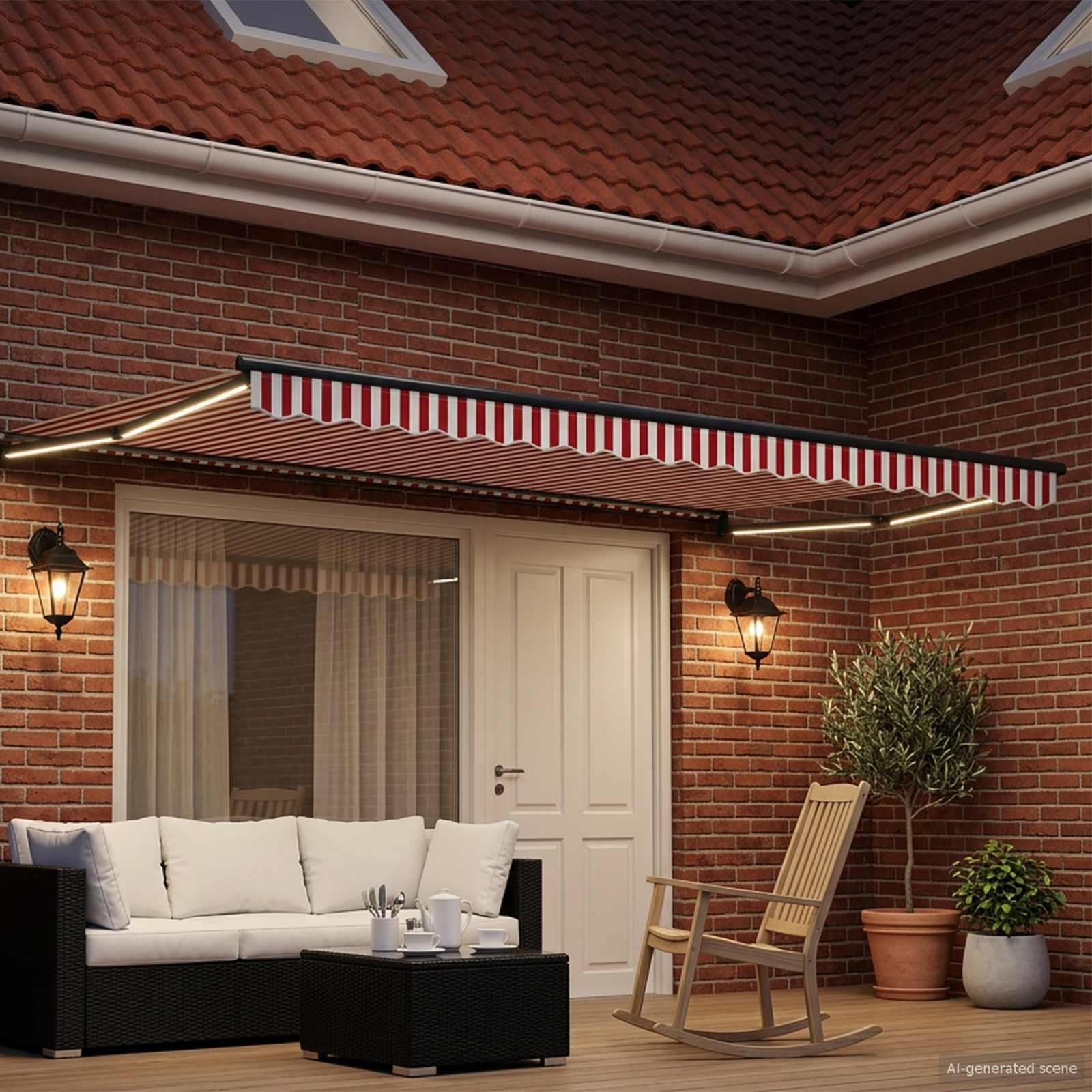 Ručna zlačivna tenda s LED diodama 4,5 × 3 m