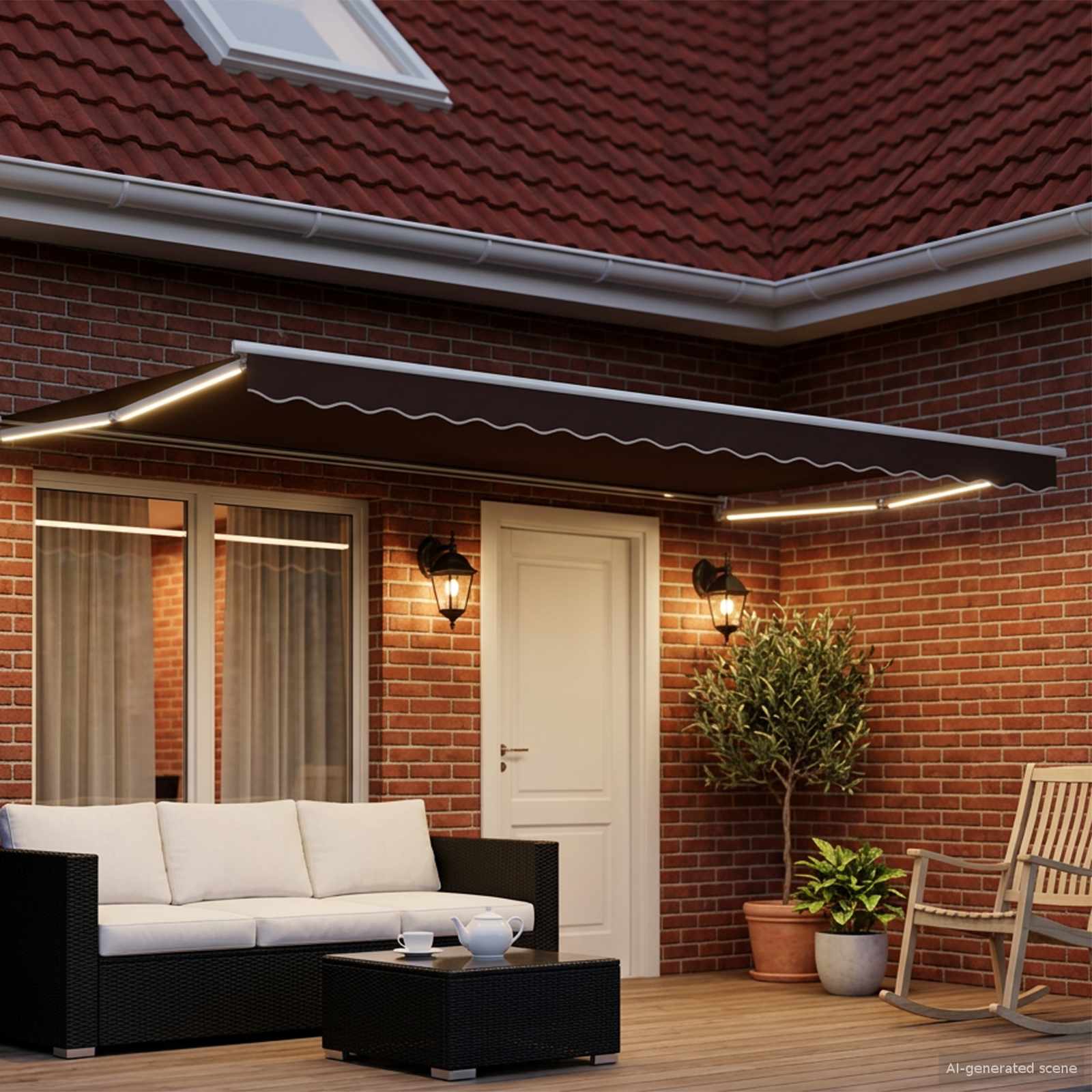Električna retraktabilna tenda Smeđa 5 x 3 m