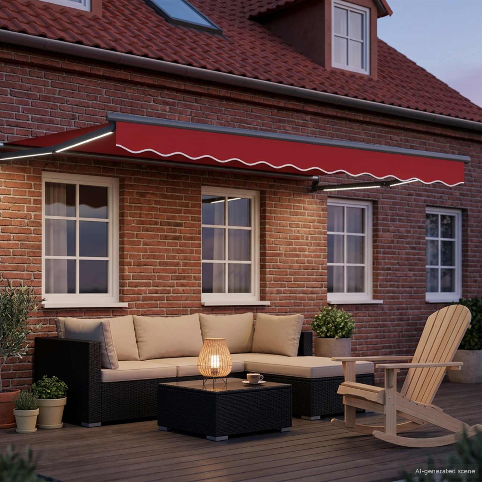 Električna retraktabilna tenda Crvena 3,5 x 2,5 m