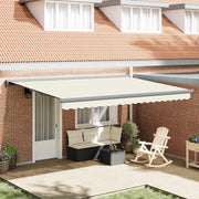 Skrovita tenda Krem i Siva 400 × 300 cm Platno i Aluminij
