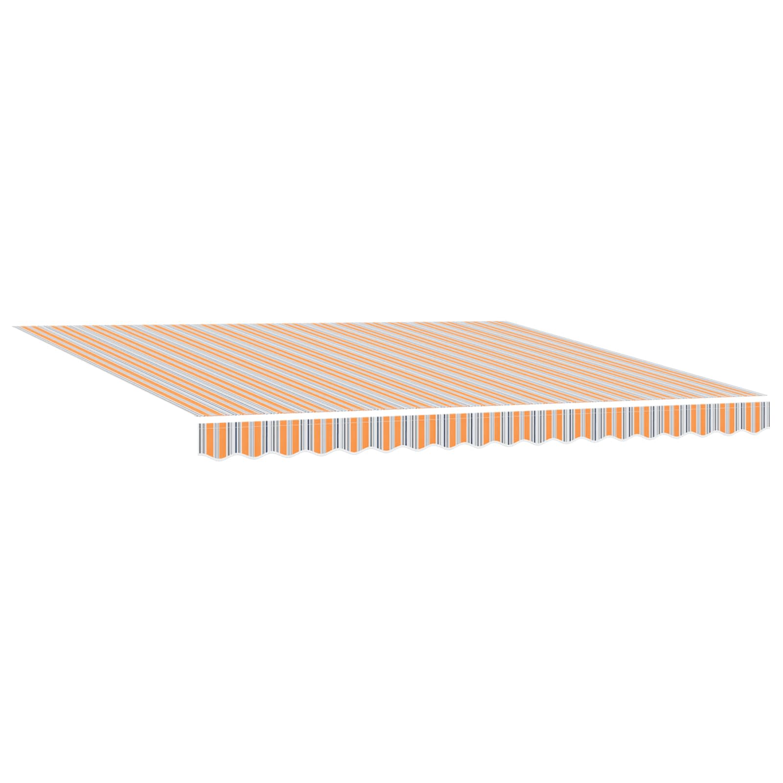 Skrovita tenda Narančasta i Siva 400 × 300 cm Platno i Aluminij