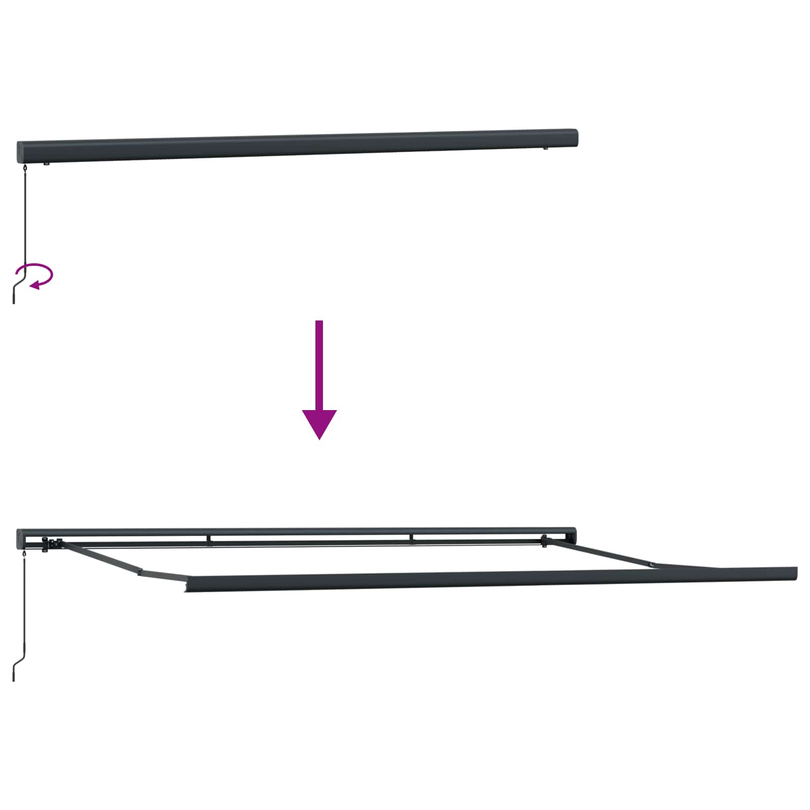Skrovita tenda Bijelo 4 × 3 m Platno i Aluminij
