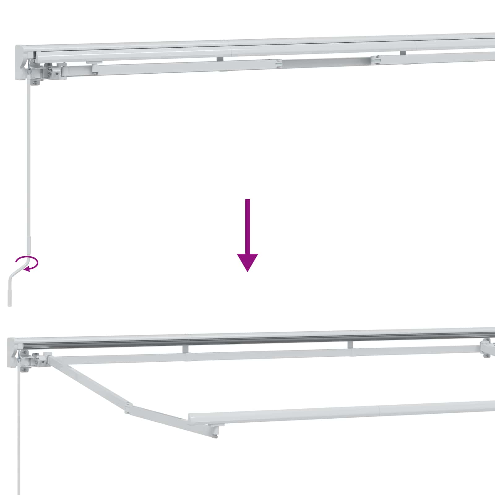 Ručni okvir tende s LED-ima 3,5 x 2,5 m Poliester s PU premazom