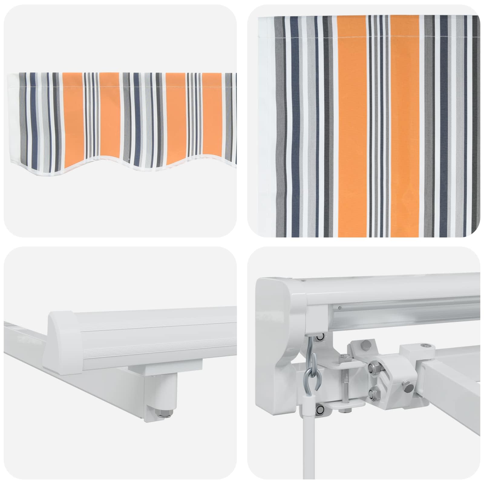 Ručni okvir tende s LED-ima Plava, Narančasta, Bijela 4 × 3 m