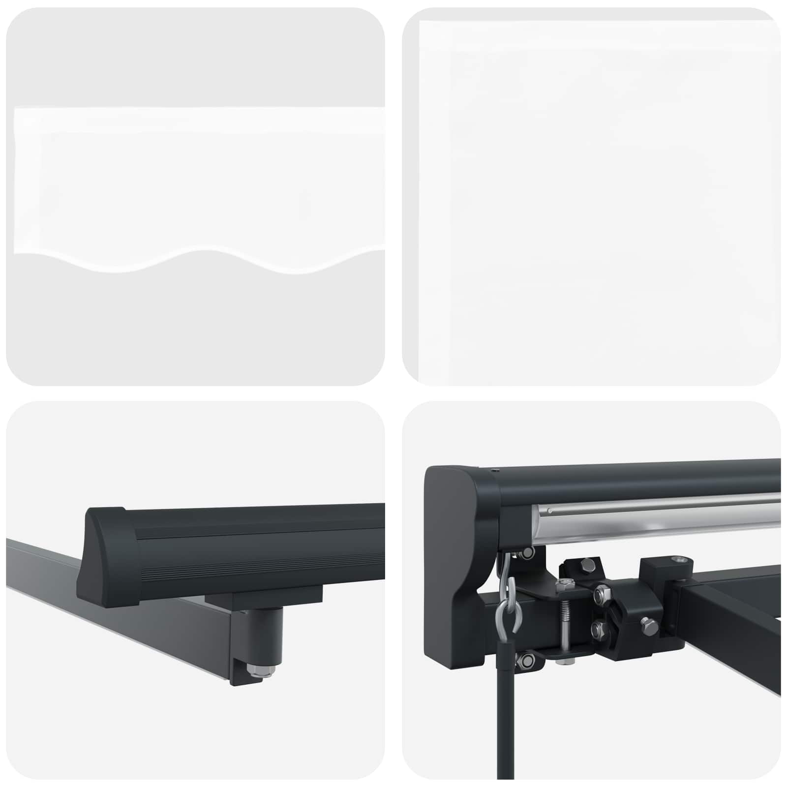 Ručni okvir tende s LED-ima Bijela i antracit 3 x 2,5 m