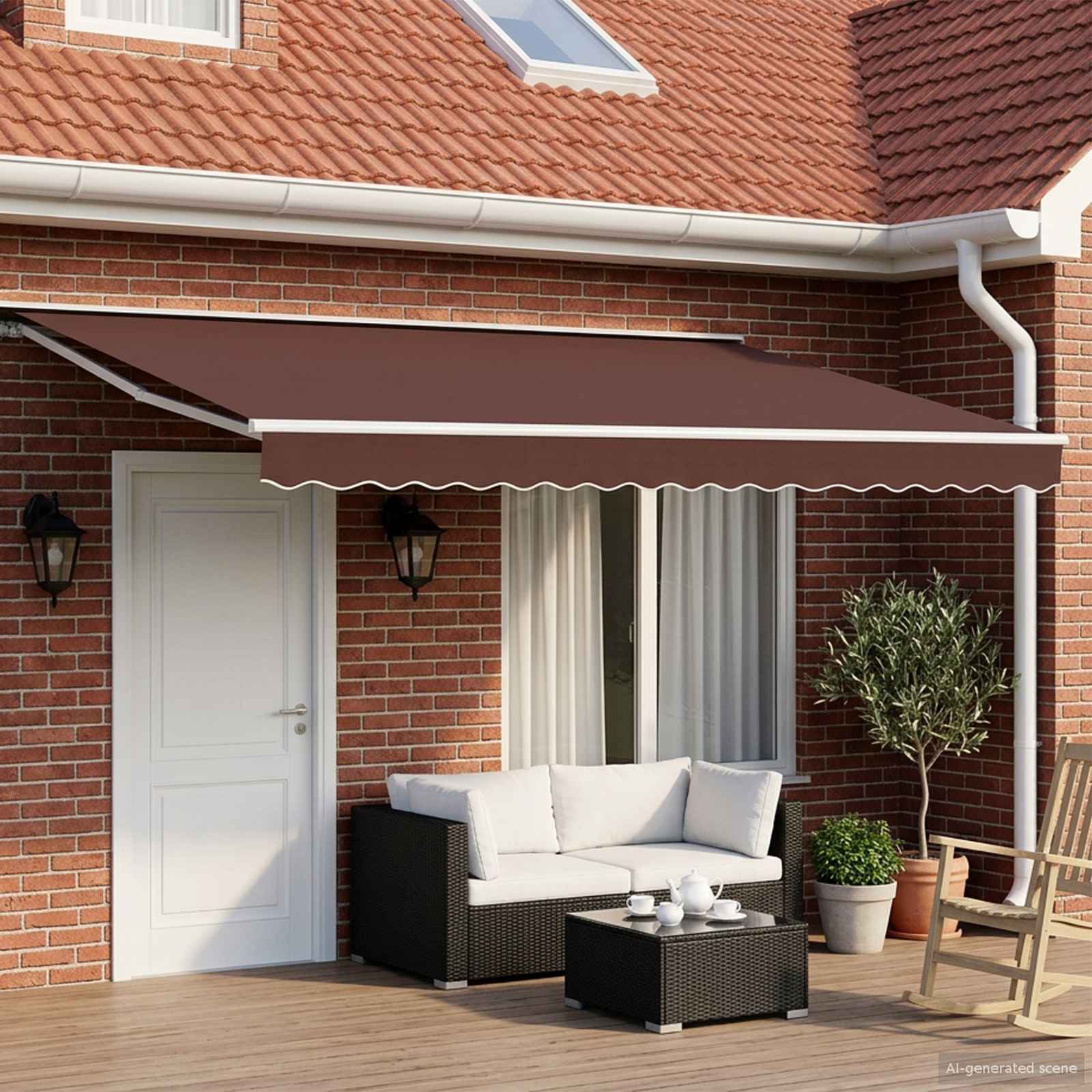 Električna retraktabilna tenda Smeđa 4 × 3 m