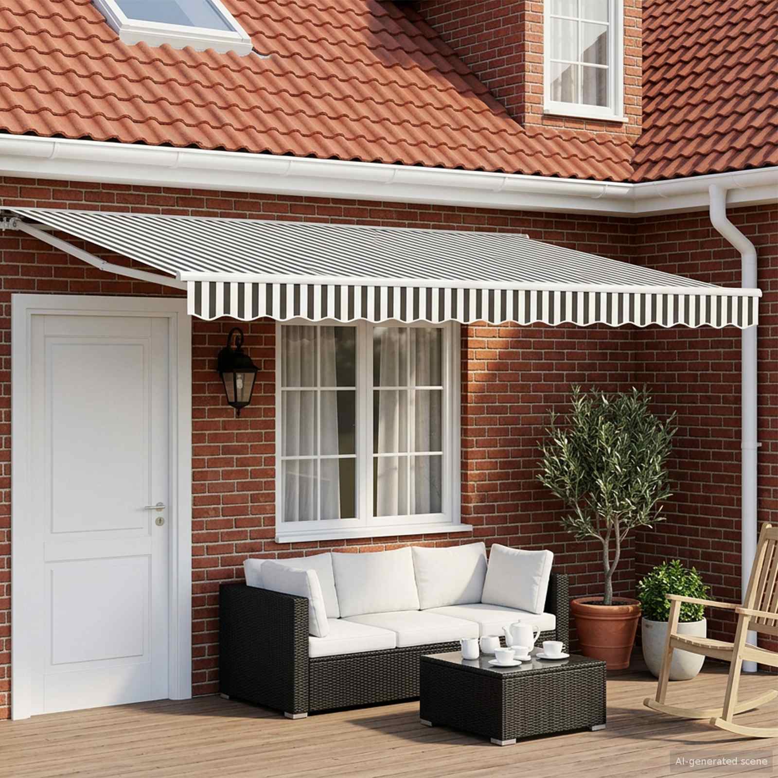 Električna retraktabilna tenda Antracit i bijelo 4 x 2 m