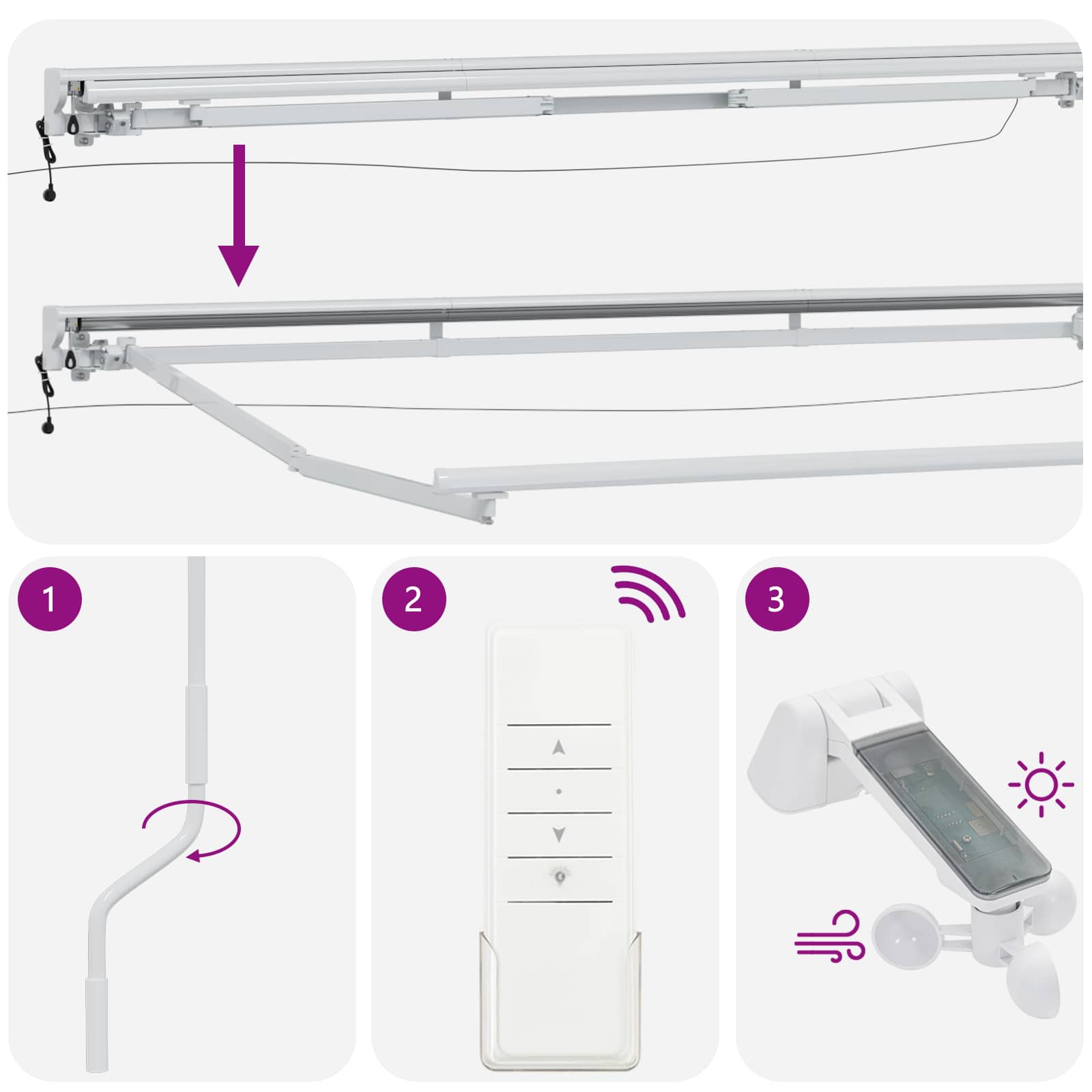 Električna retraktabilna tenda Krema i bijela 5 x 3 m