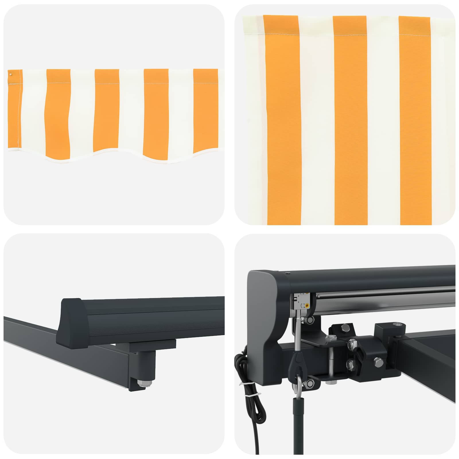 Električna retraktabilna tenda Žuta, Bijela, Antracit 3,5 x 2 m
