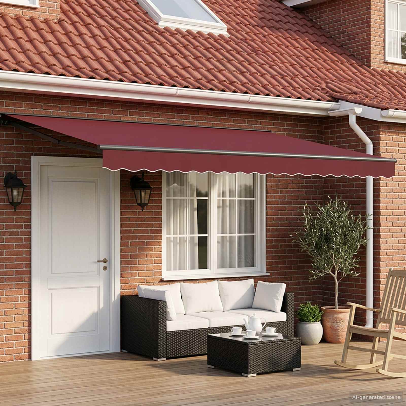 Električna retraktabilna tenda Bordo i Antracit 4,5 × 3 m