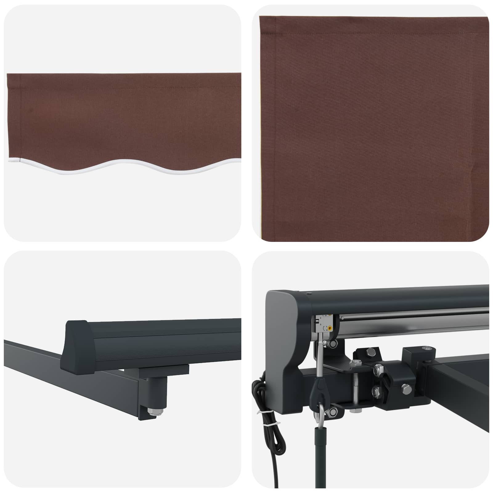Električna retraktabilna tenda Smeđa i antracit 3,5 x 2 m