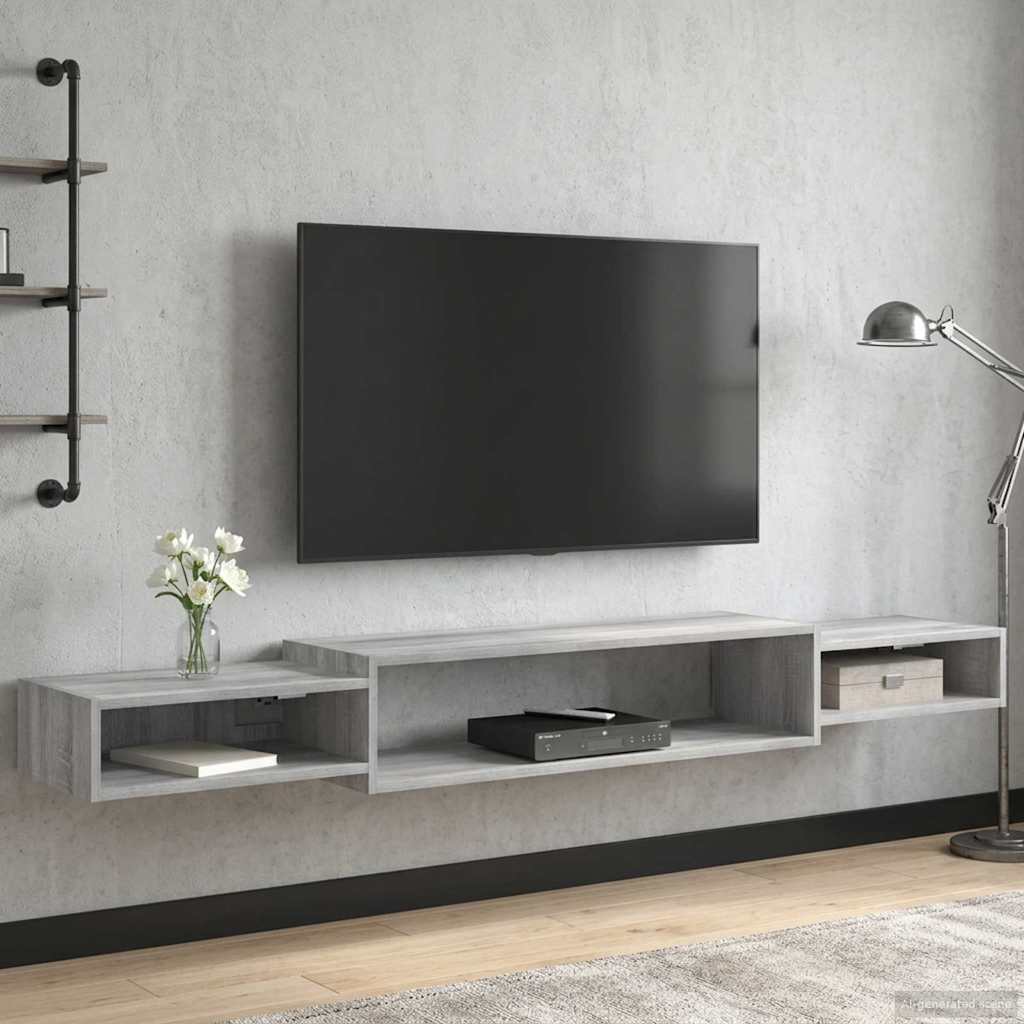 TV ormar za montažu na zid Zidna montaža Siva Sonoma