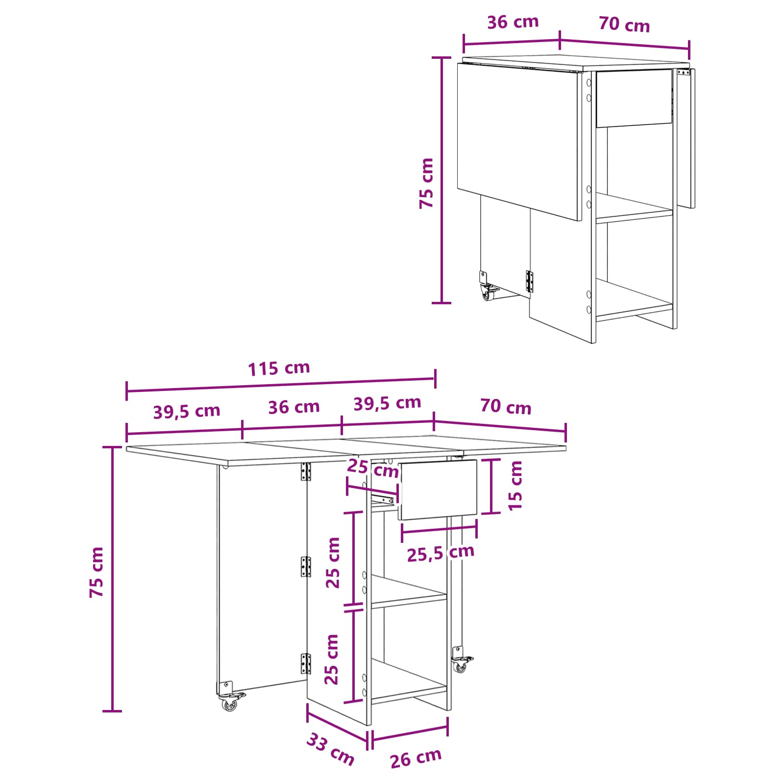 Blagovaonski stol 115 x 70 x 75 cm Konstruirano drvo Staro drvo