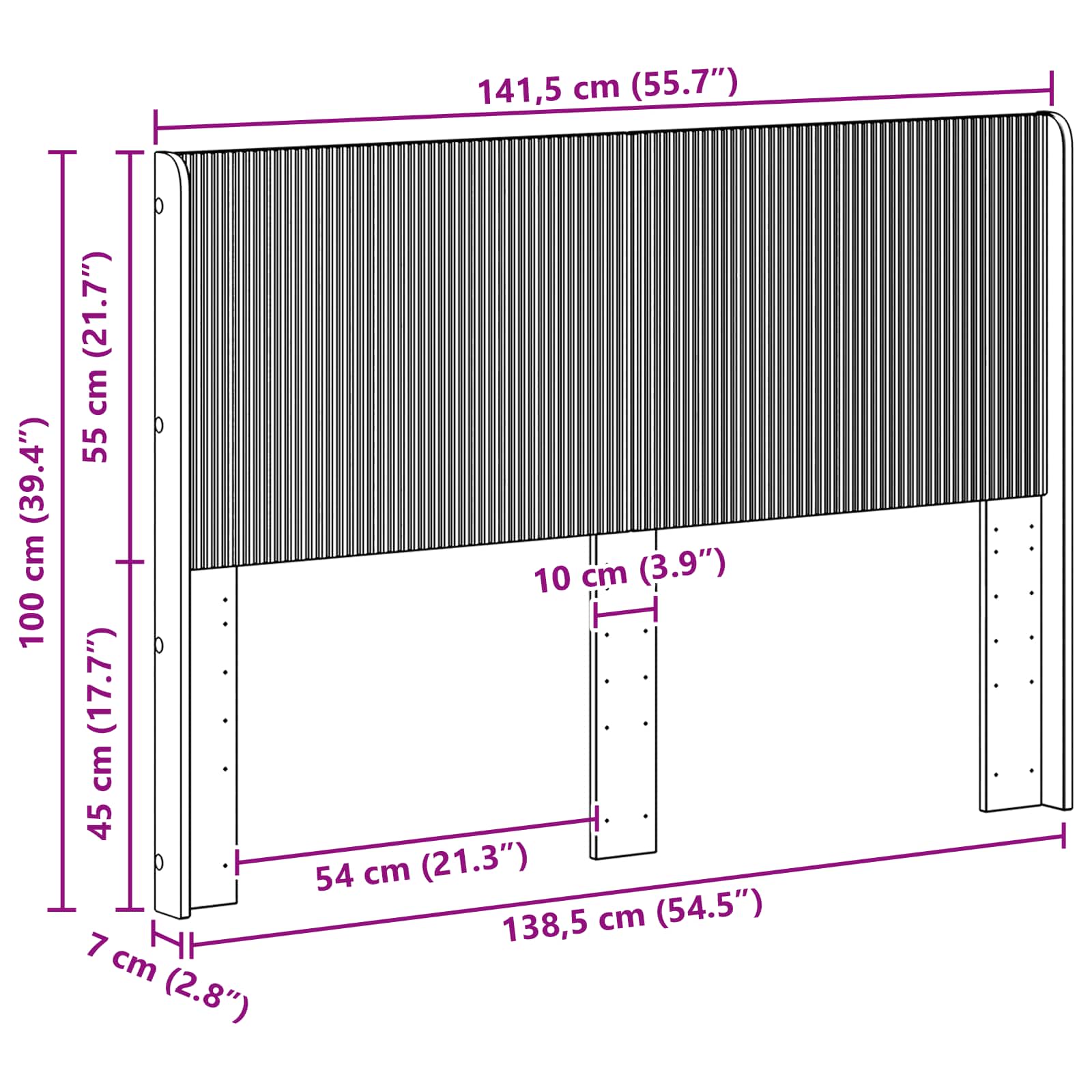 Uzglavlje Bijela Konstruirano drvo