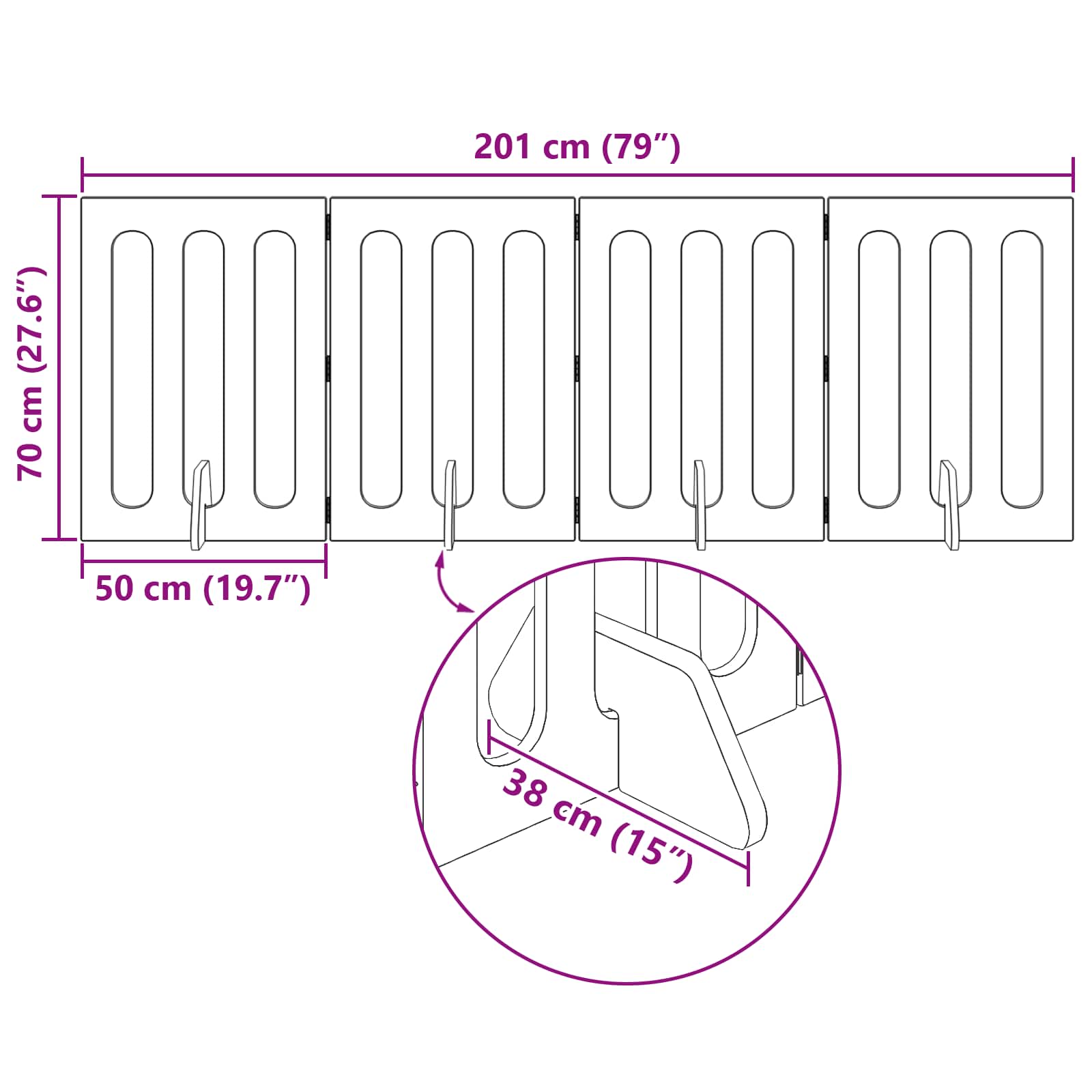 Preklopna ogradica za kućne ljubimce 4 pcs Sivi Sonoma