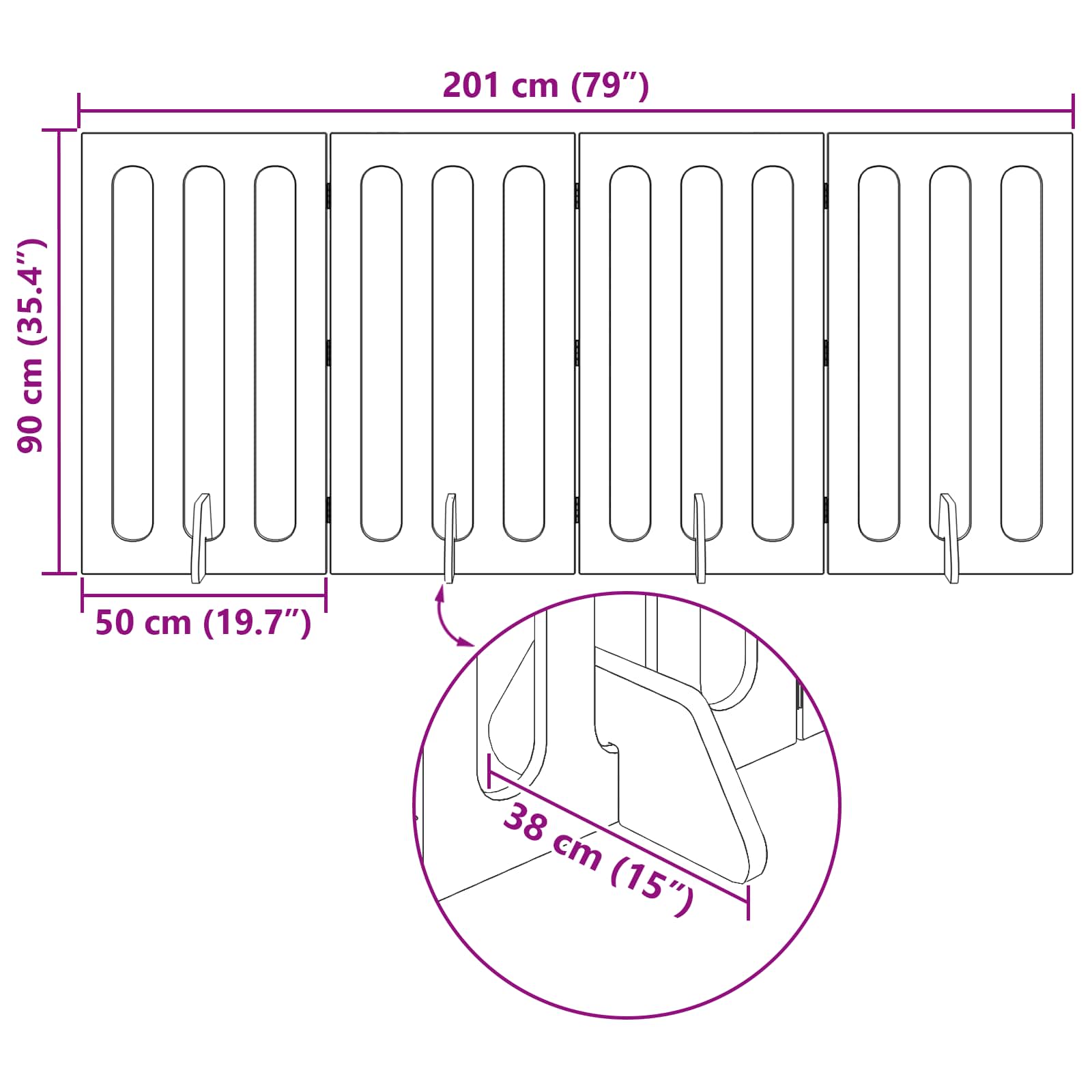 Preklopna ogradica za kućne ljubimce 4 pcs Sonoma hrast