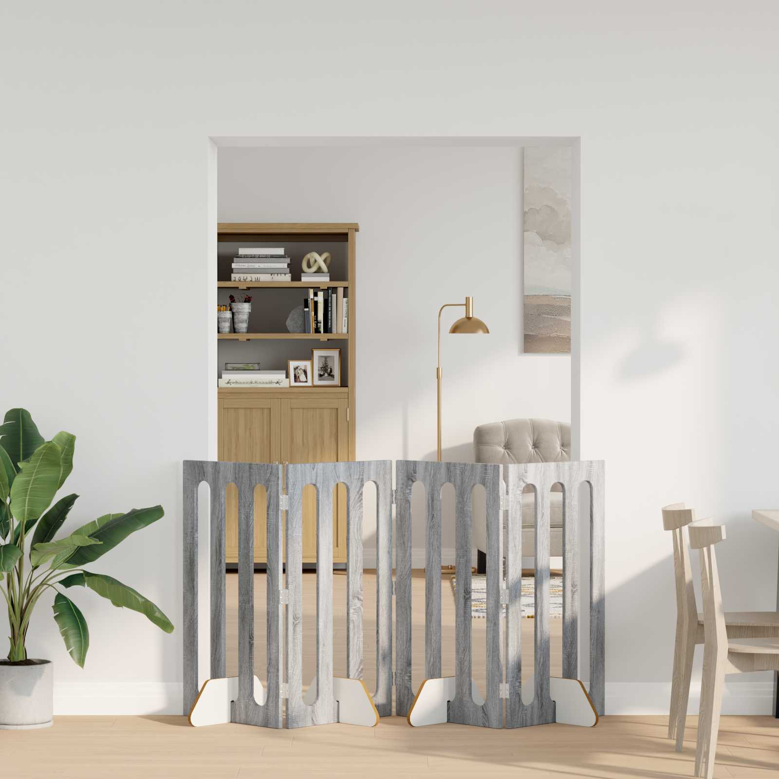 Preklopna ogradica za kućne ljubimce 4 pcs Sivi Sonoma