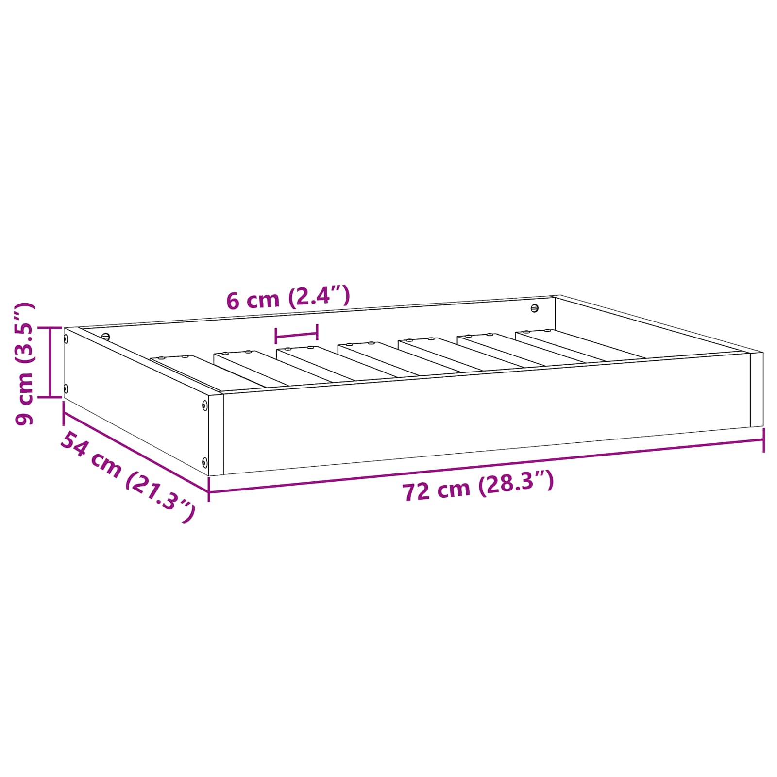 Krevet za psa Vosak smeđa 72 x 54 x 9 cm Čvrsto borovo drvo