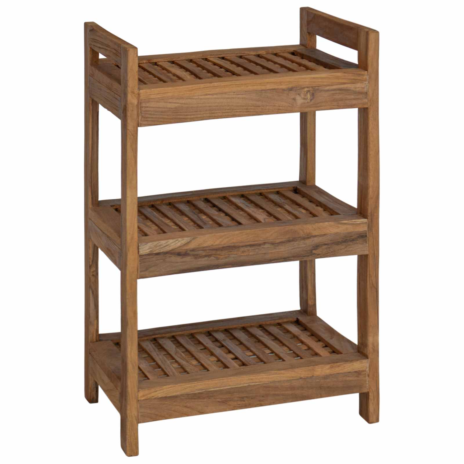 Polica za kupaonicu Prirodna 45 x 30 x 71 cm Čvrsto teak drvo