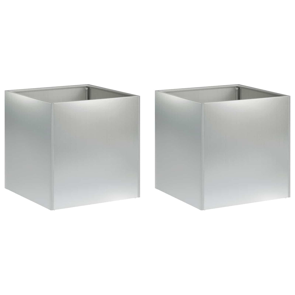 Vrtna saksija 2 kom. Srebrna 25 x 25 x 25 cm Pocinčani čelik
