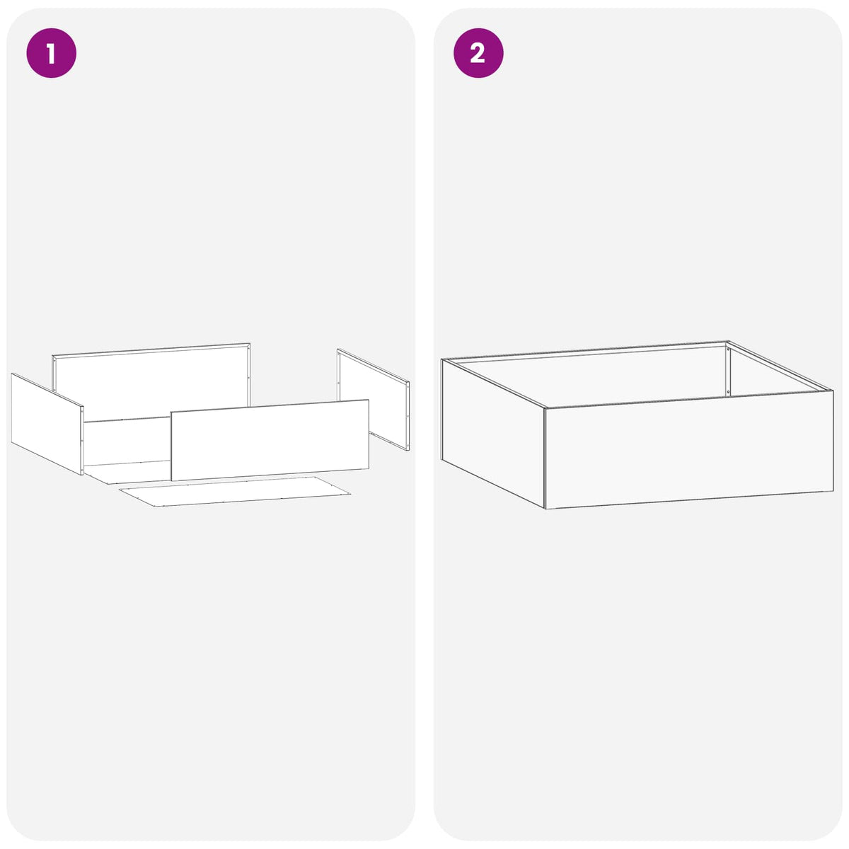 Vrtna saksija Bijela 60 x 60 x 20 cm Čelična vrata