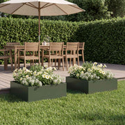 Vrtna saksija 2 kom. Maslinastozelena 60 x 60 x 20 cm