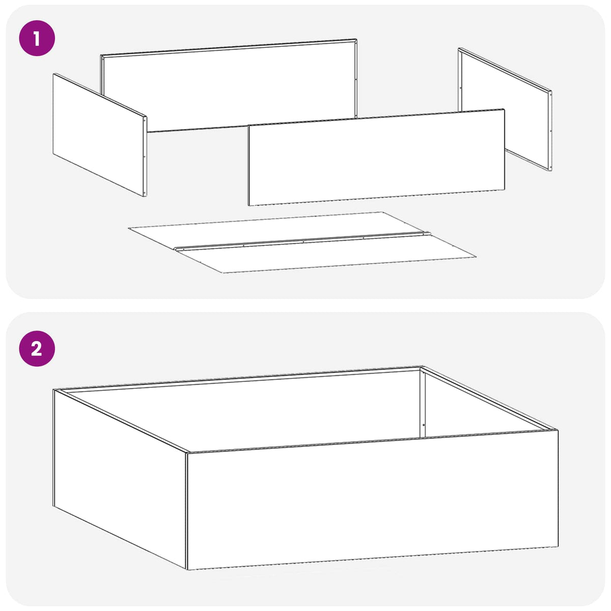 Vrtna saksija Bijela 80 x 80 x 30 cm Čelična vrata