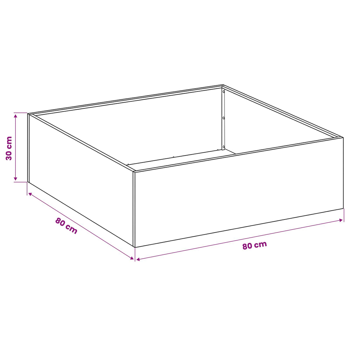 Vrtna saksija 2 kom. Antracit 80 x 80 x 30 cm Čelična vrata