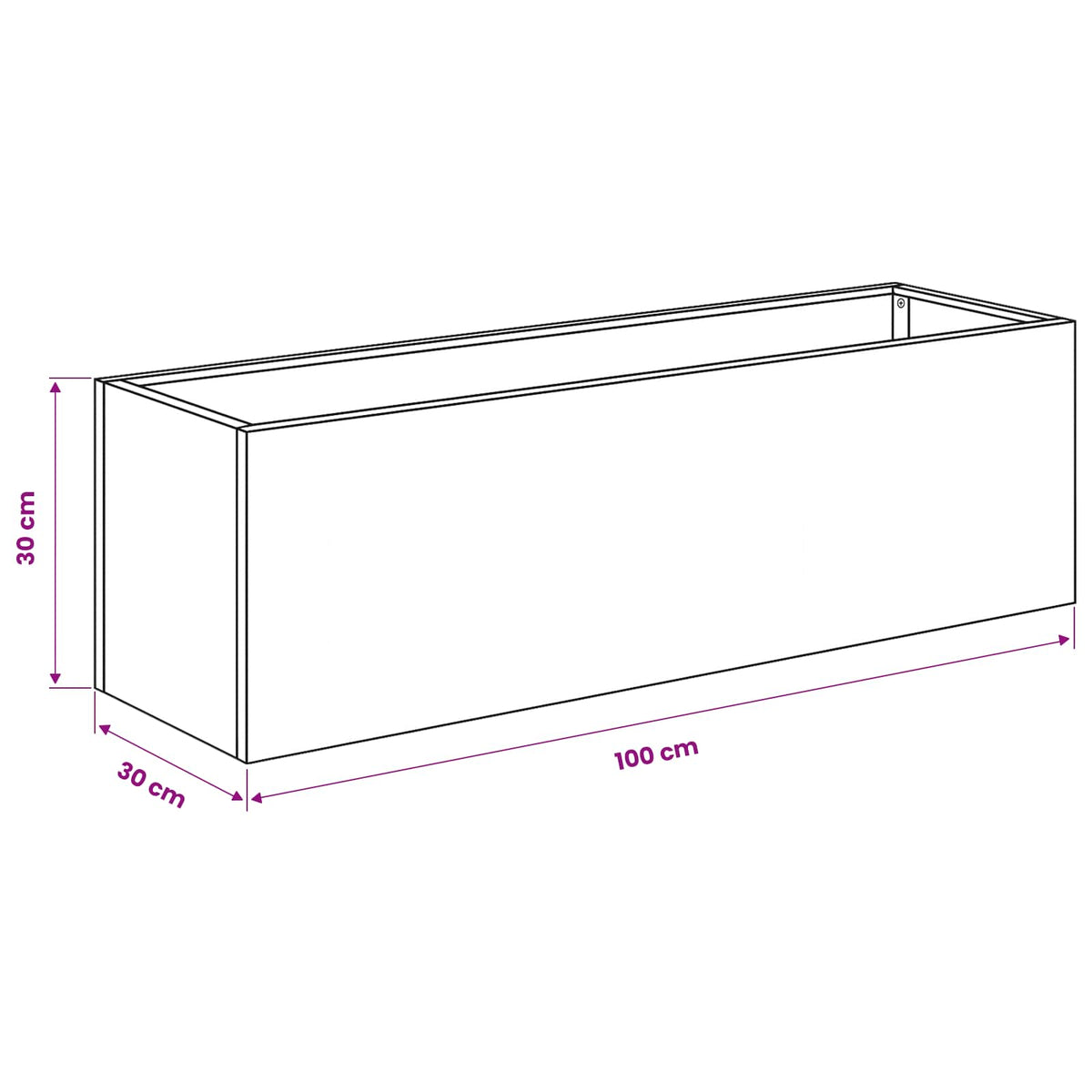 Vrtna saksija 2 kom. Bijela 80 x 30 x 30 cm Čelična vrata