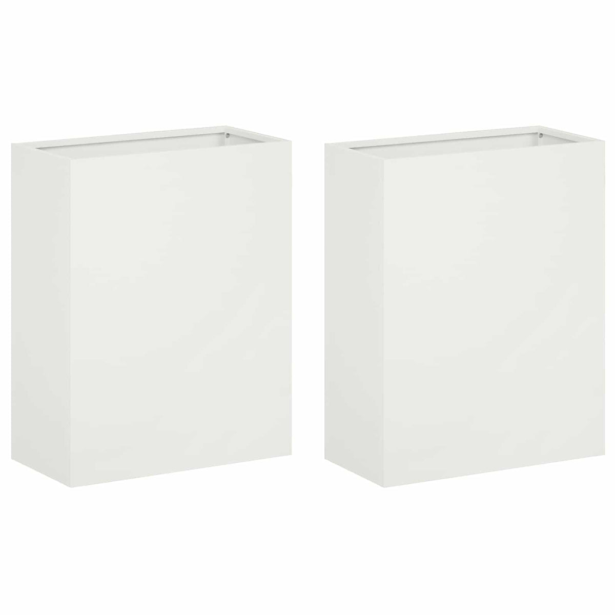 Vrtna saksija 2 kom. Bijela 40 x 20 x 40 cm Čelična vrata