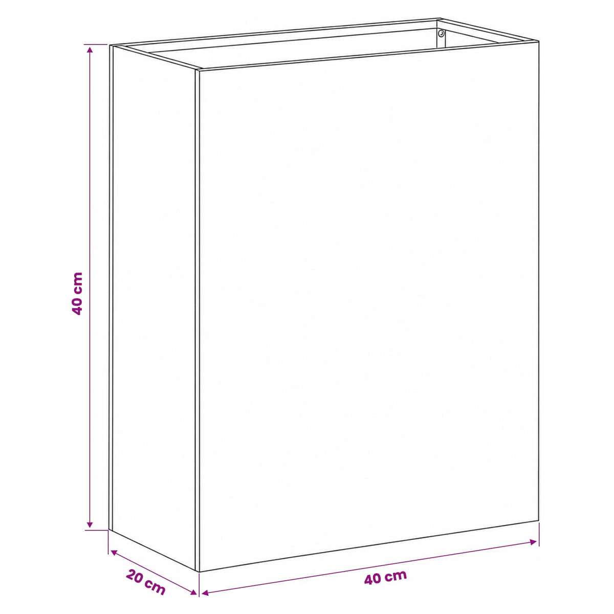Vrtna saksija 2 kom. Bijela 40 x 20 x 40 cm Čelična vrata