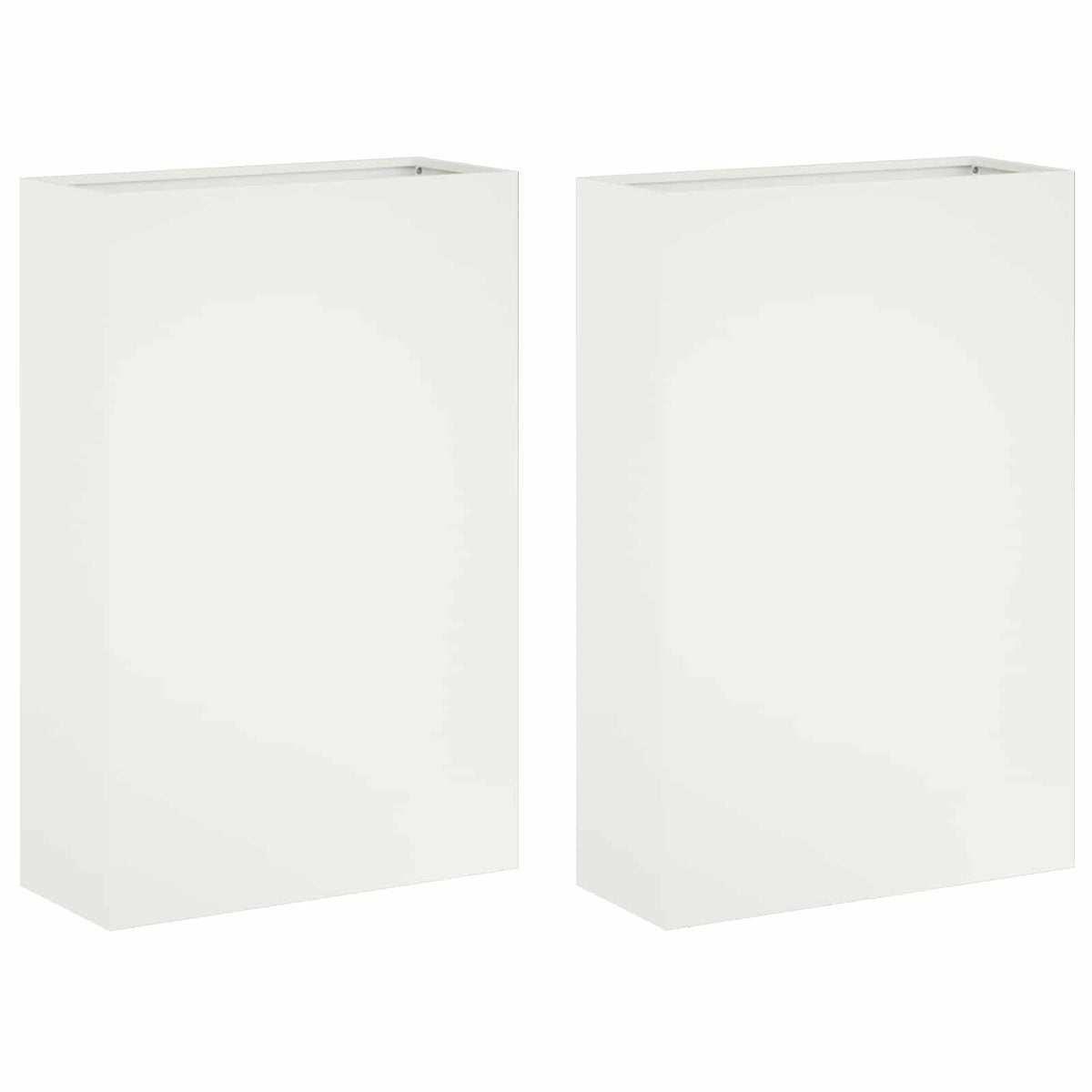 Vrtna saksija 2 kom. Bijela 40 x 20 x 75 cm Čelična vrata