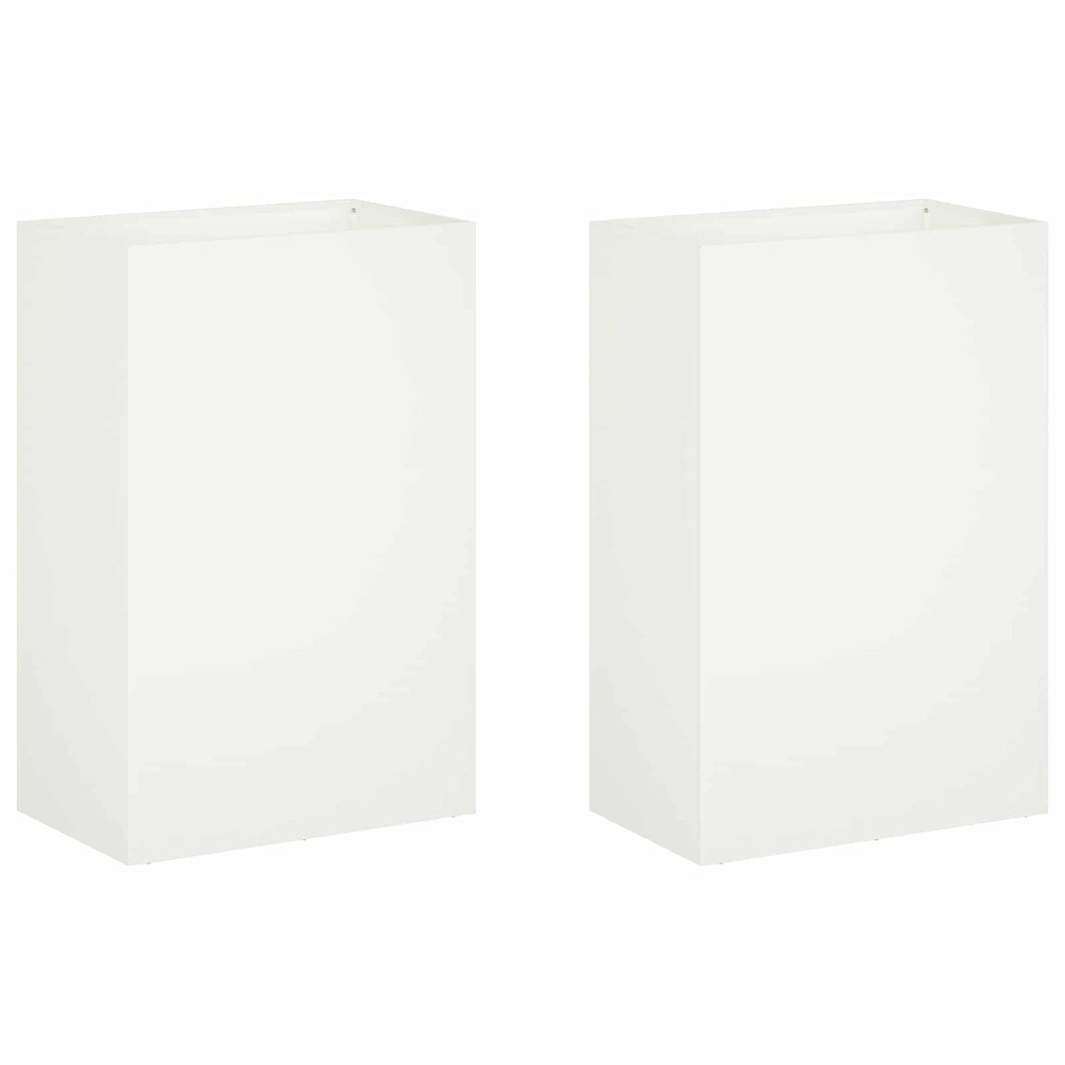 Vrtna saksija 2 kom. Bijela 40 x 30 x 75 cm Čelična vrata