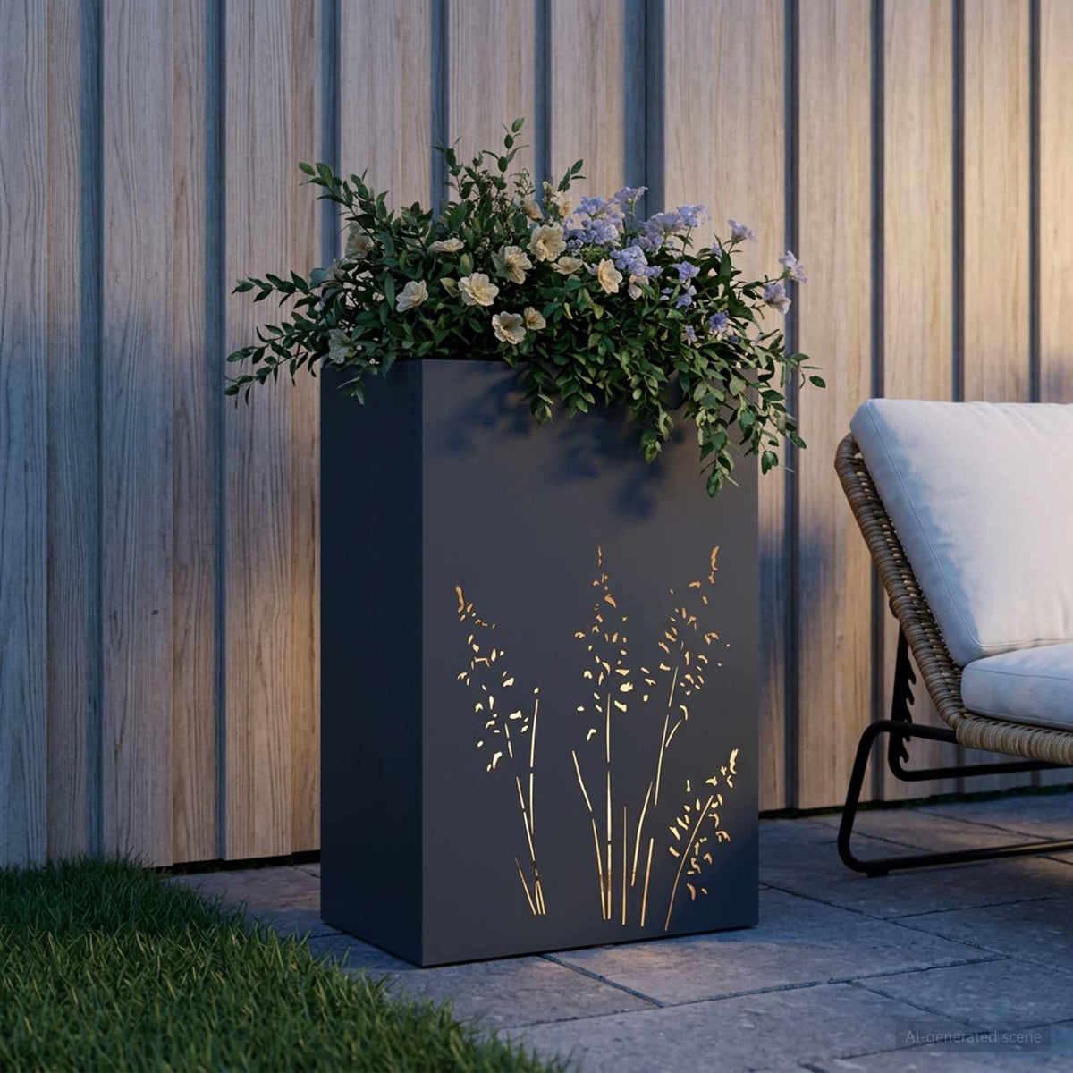 Vrtna saksija Antracit 50 x 30 x 75 cm Čelična vrata